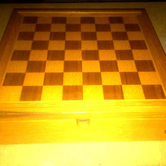 Wooden Checkers, Backgammon & Poker Set - Picture 8 of 11